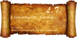 Lintscheidt Tardos névjegykártya